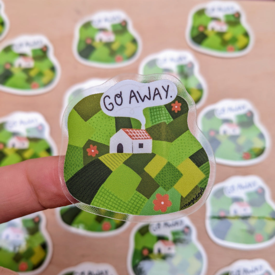 Go Away Clear Sticker