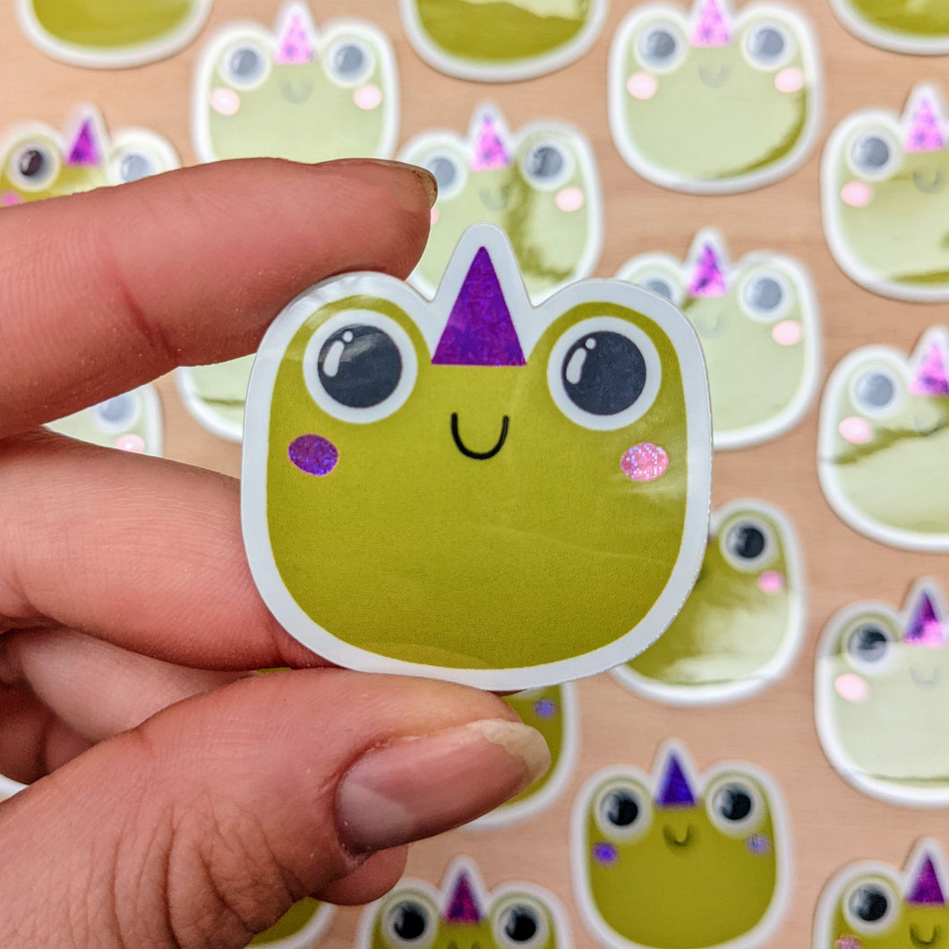 Wizard Frog Glitter Sticker