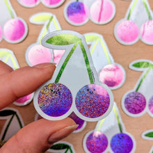 Load image into Gallery viewer, Cherry Glitter Sticker
