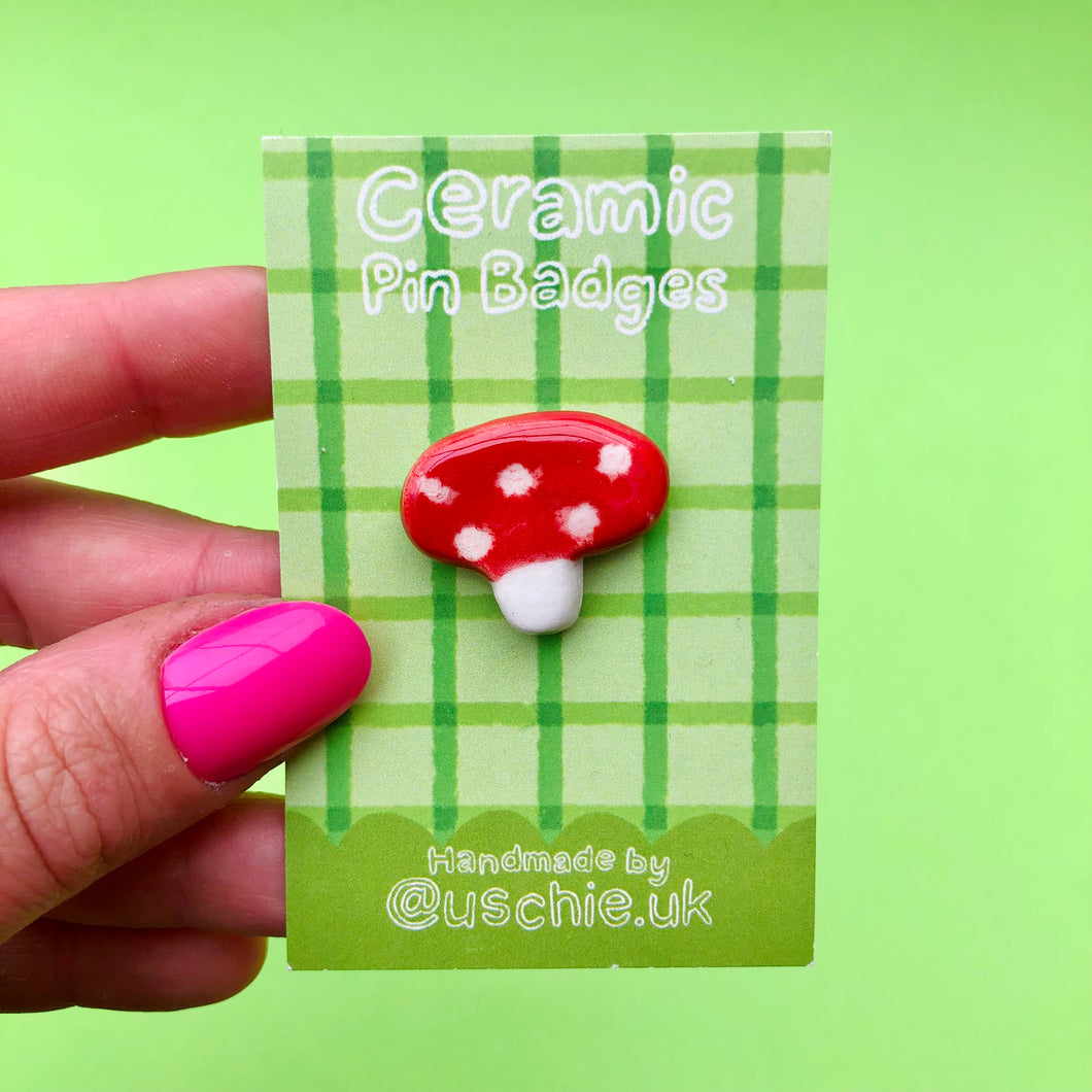 Mushroom Ceramic Badge