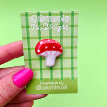 Load image into Gallery viewer, Mushroom Ceramic Badge
