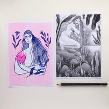 Load image into Gallery viewer, Clio: Lady In Water I A5 Riso Print
