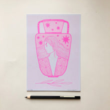 Load image into Gallery viewer, Minerva A5 Neon Pink Riso Print - Maya Doyle
